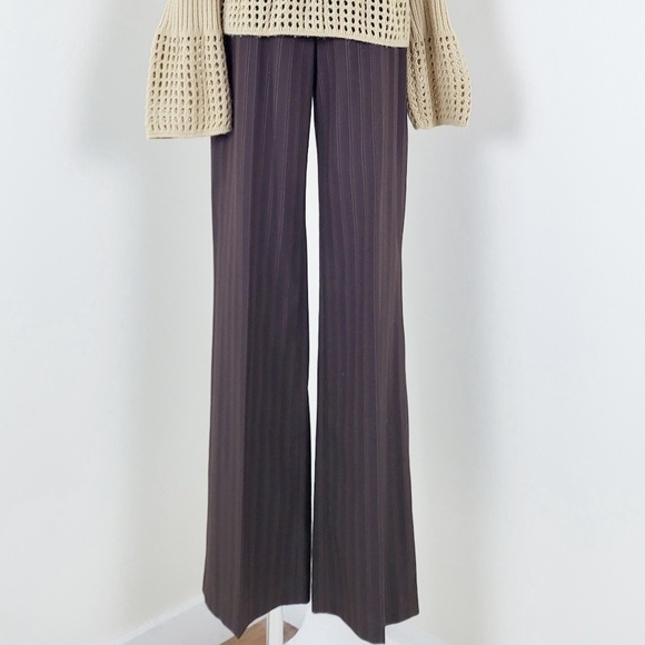 Pinstripe Dress Pants Esprit Mid Low Rise Y2K Straight Leg Boot Cut Dressy - Picture 2 of 10